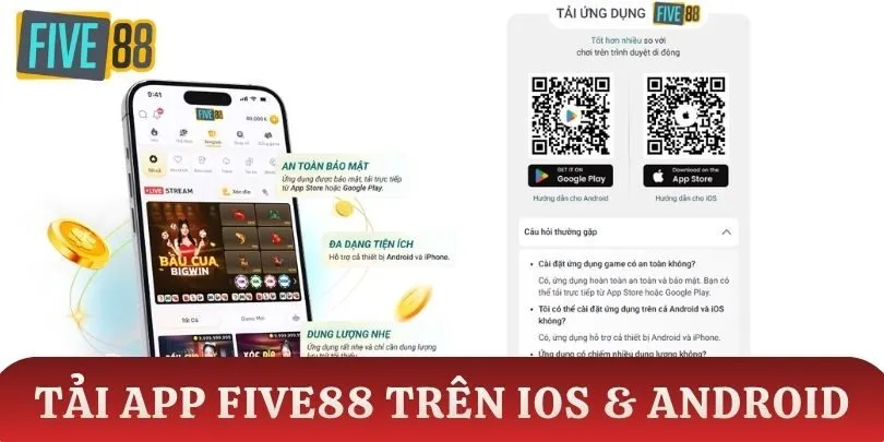 Thao tác tải app Five88